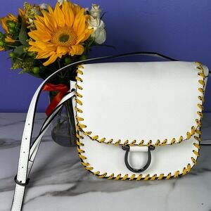 Circus by Sam Edelman White Crossbody Bag with Yellow Accents